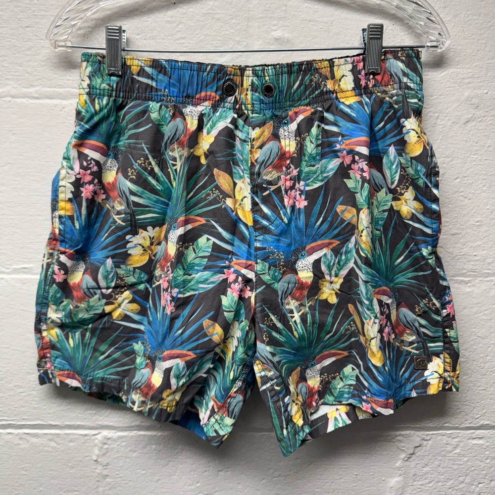 Island Haze Tropical Print Swim Shorts
